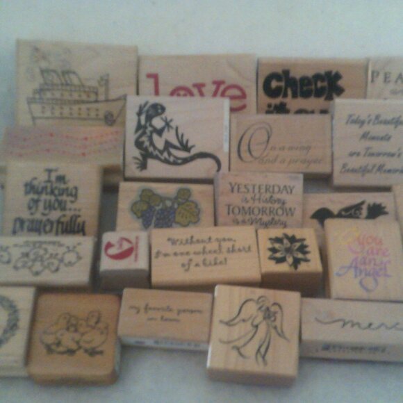 27 Wooden Rubber Stamps Stampers Stampin' Up Sarasota Stampendous - Picture 1 of 7